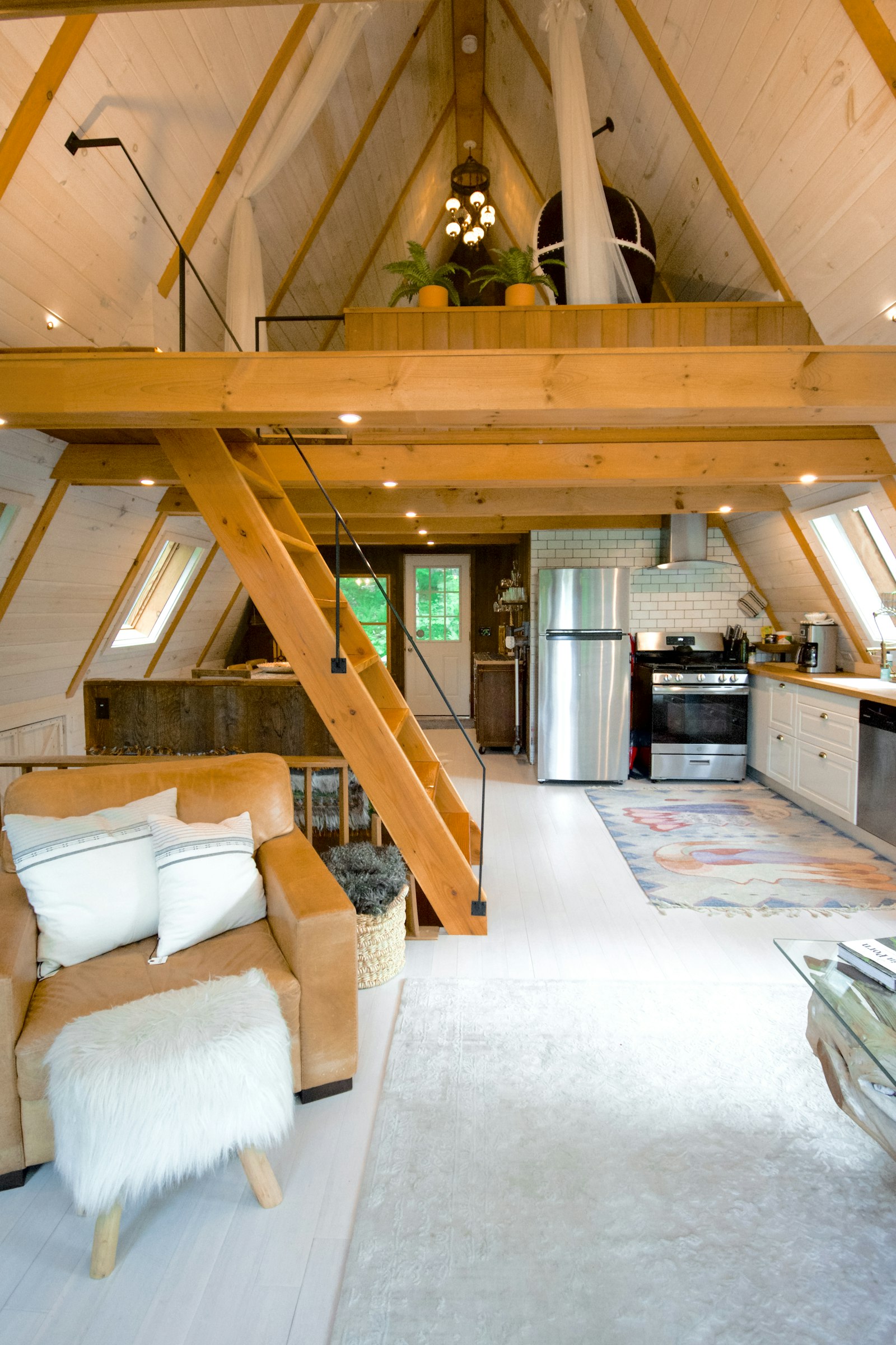 Exposed timber frame inside an owner built home